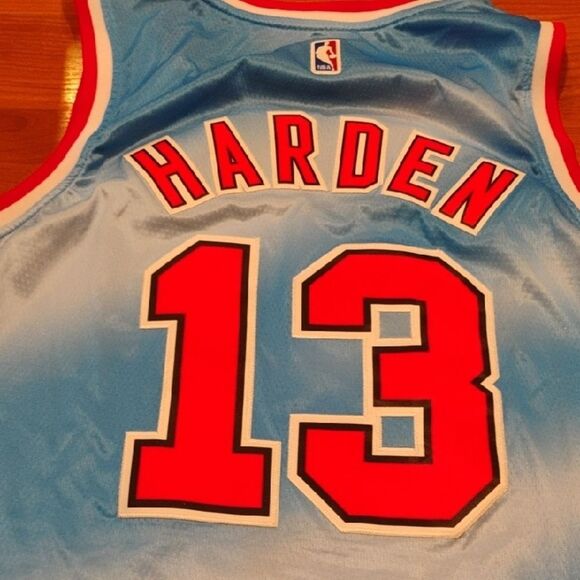 Nike Blue and Red Retro Basketball Jersey - Picture 5 of 5